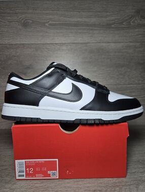 Nike Dunk Low Panda Retro Sneakers White / Black Mens Size 12 DD1391-100 New